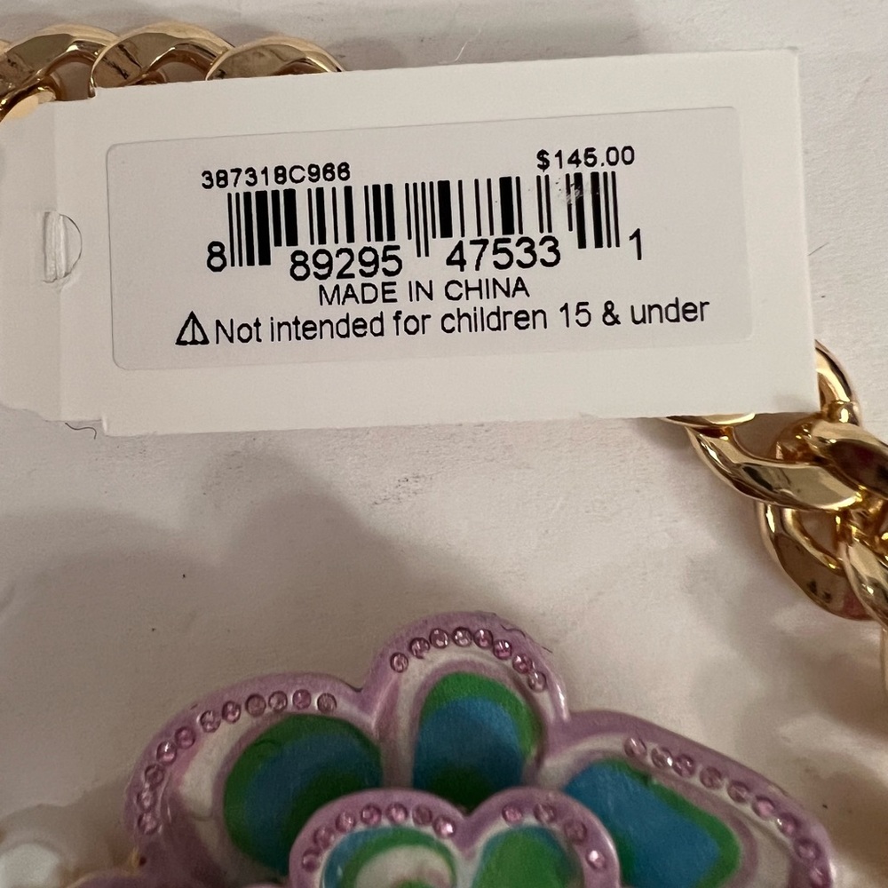New BETSEY JOHNSON ENCHANTED DRAMA STATEMENT NECKLACE PASTEL MULTI - Picture 2 of 16
